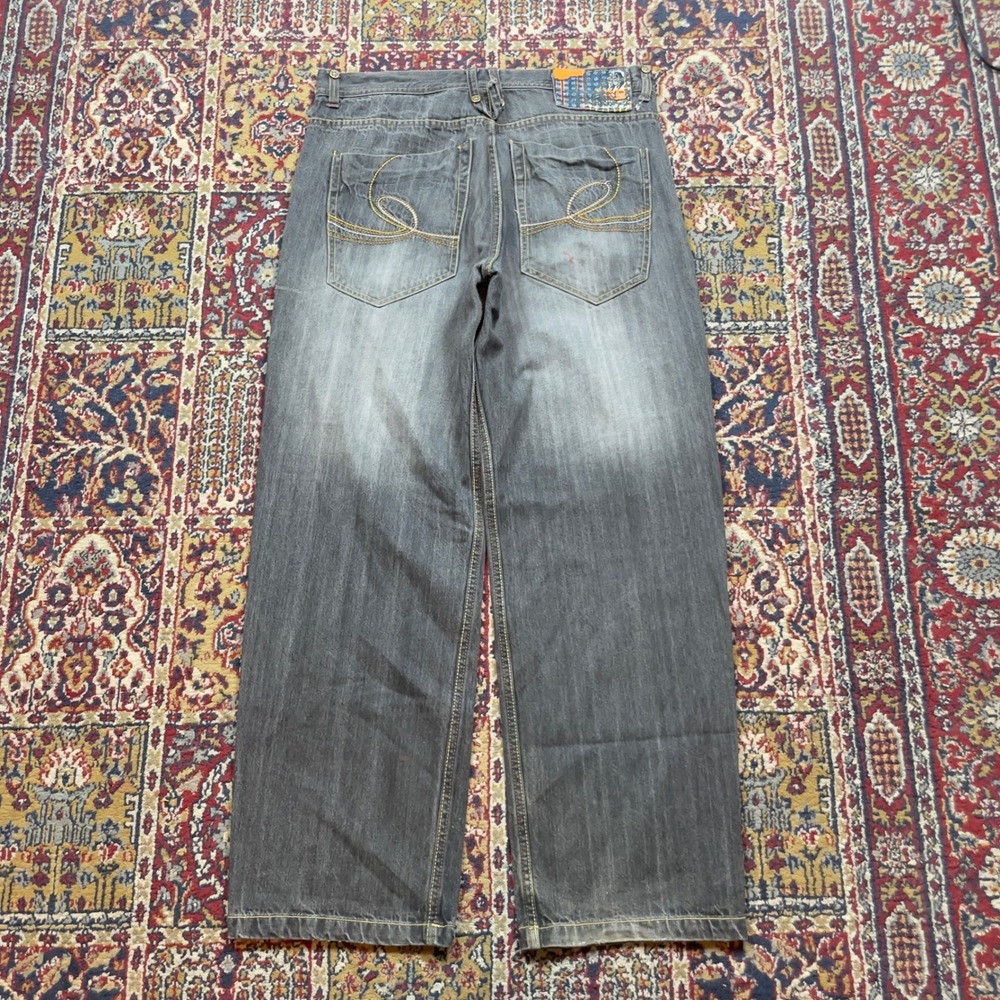 VTG 00s‎ G Star GB Design Lab Faded Gray Denim Jeans 36x32 Baggy Wide Southpole